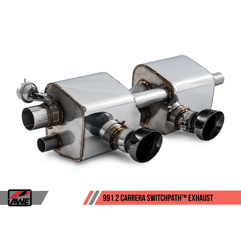 AWE Tuning Porsche 911 (991.2) Carrera / S SwitchPath Exhaust for PSE Cars - Diamond Black Tips