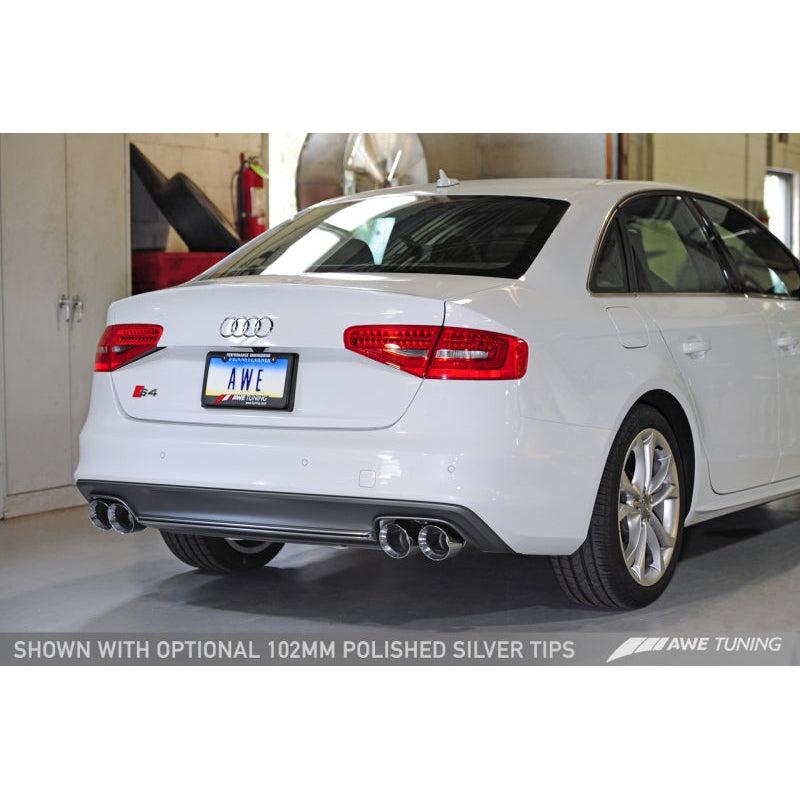 AWE Tuning Audi B8.5 S4 3.0T Track Edition Exhaust - Chrome Silver Tips (102mm)