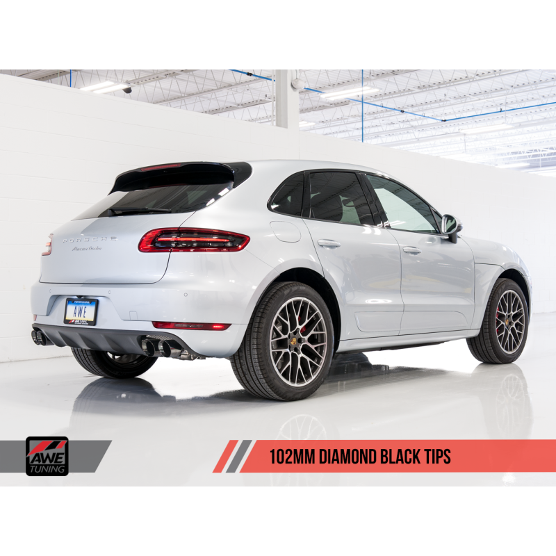 AWE Tuning Porsche Macan Touring Edition Exhaust System - Diamond Black 102mm Tips