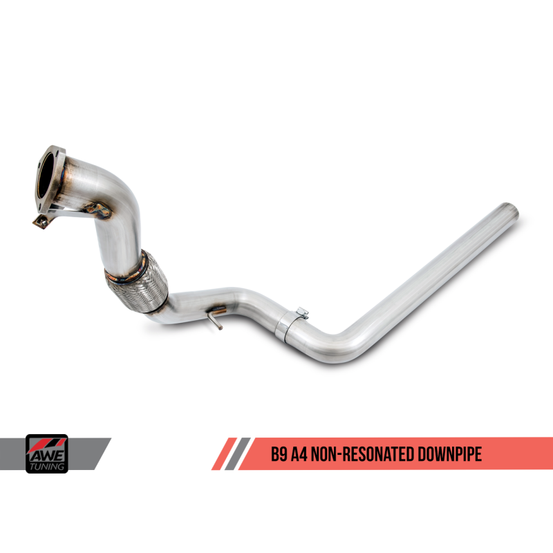 AWE Tuning Audi B9 A4 Touring Edition Exhaust Dual Outlet - Diamond Black Tips (Includes DP)