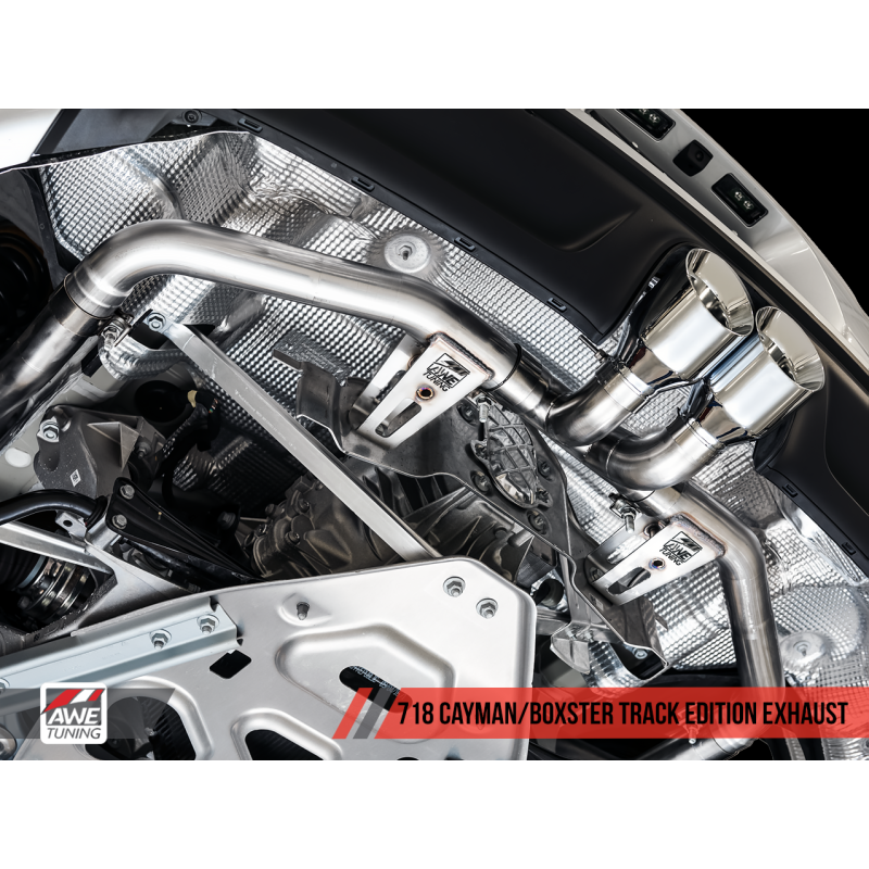 AWE Tuning Porsche 718 Boxster / Cayman Track Edition Exhaust - Diamond Black Tips