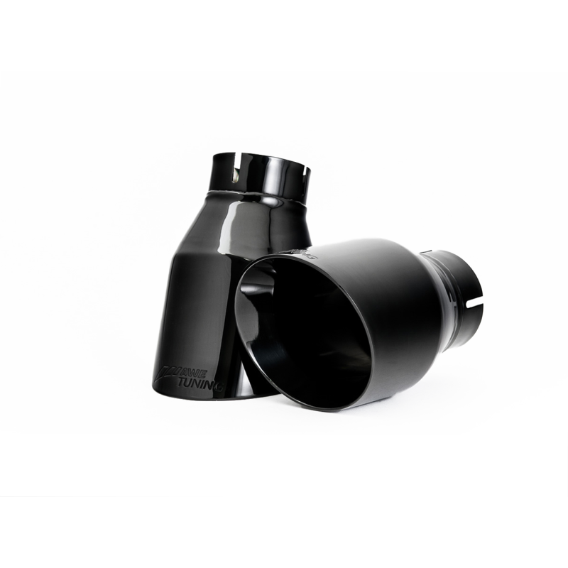 AWE Tuning Audi B9 A4 Touring Edition Exhaust Dual Outlet - Diamond Black Tips (Includes DP)