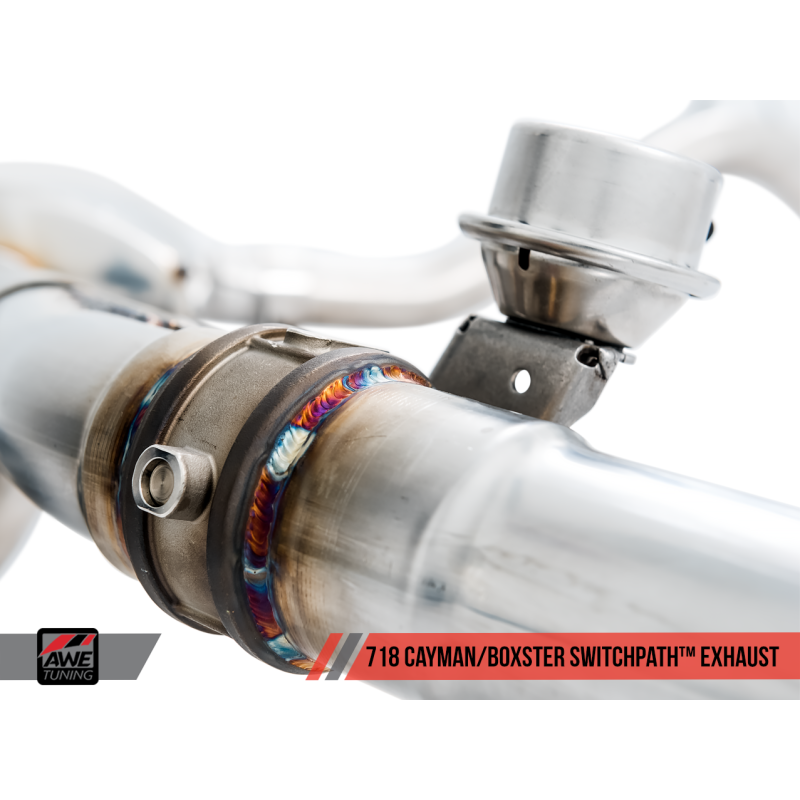 AWE Tuning Porsche 718 Boxster / Cayman SwitchPath Exhaust (PSE Only) - Chrome Silver Tips