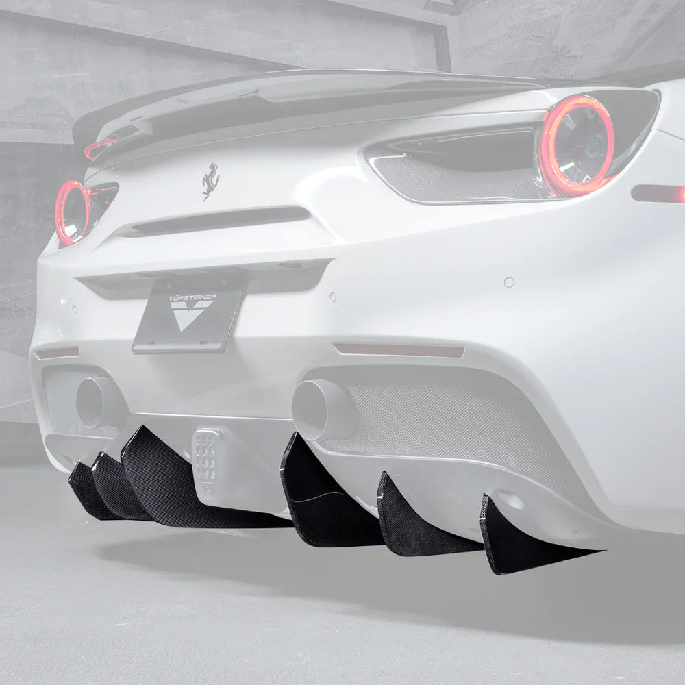 Vorsteiner Diavolo Carbon Fiber Rear Diffuser Fins (Set of 6)  - 2015-2019 Ferrari 488