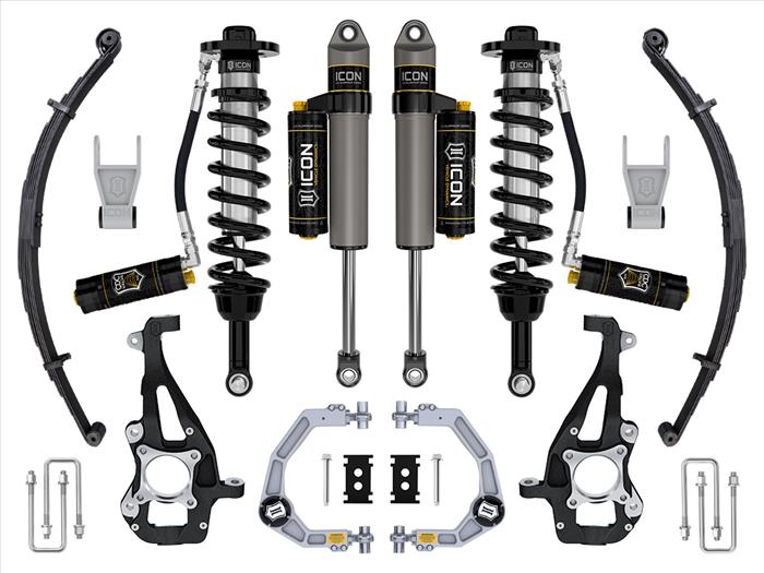 ICON 3.5-4.5in Stage 4 Suspension System Billet UCA / Leaf Pack - 21-23 Ford F150 Tremor 4WD