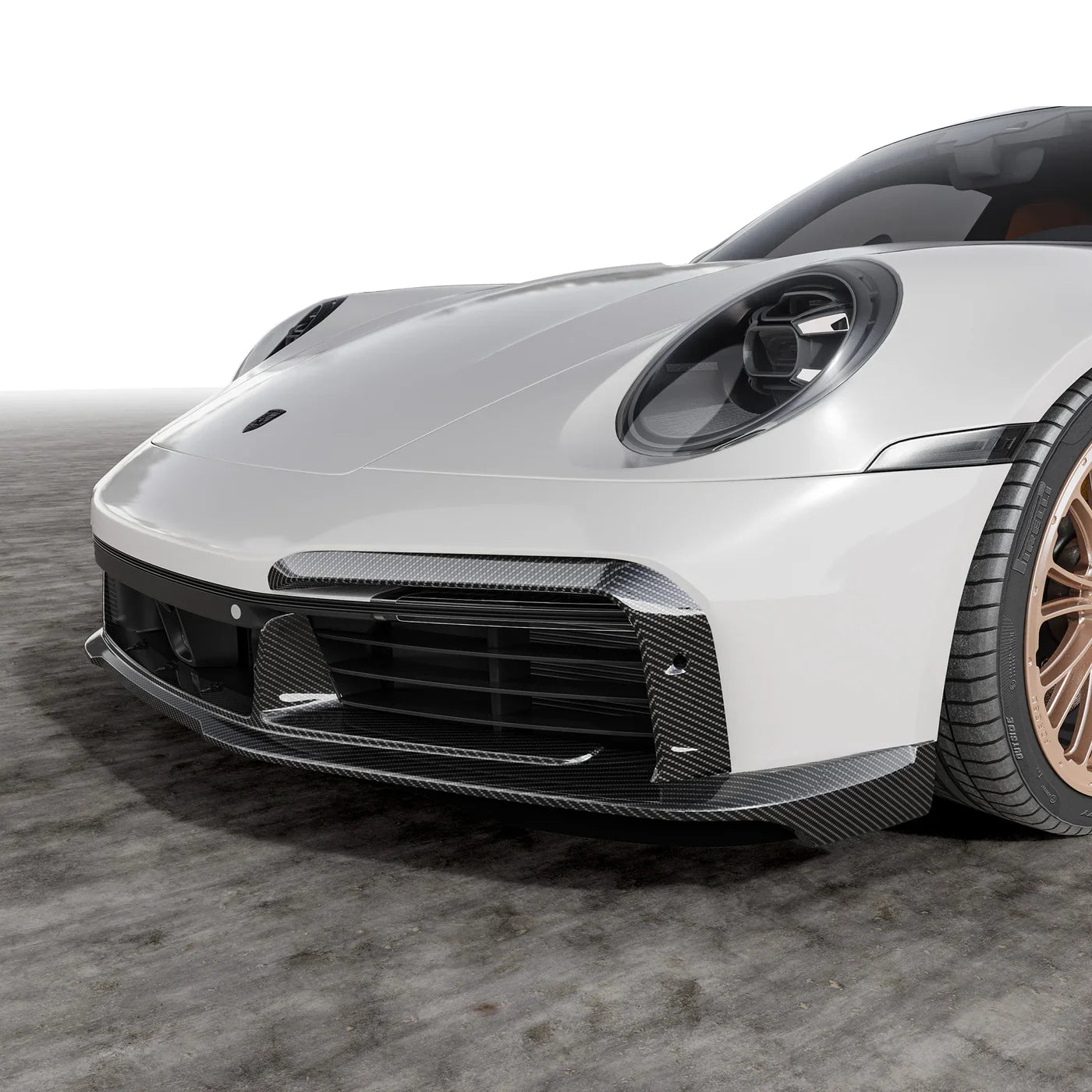 Vorsteiner Aero Carbon Fiber Front Spoiler w/ Side Fins  - 2019+ Porsche 992.1 Turbo S