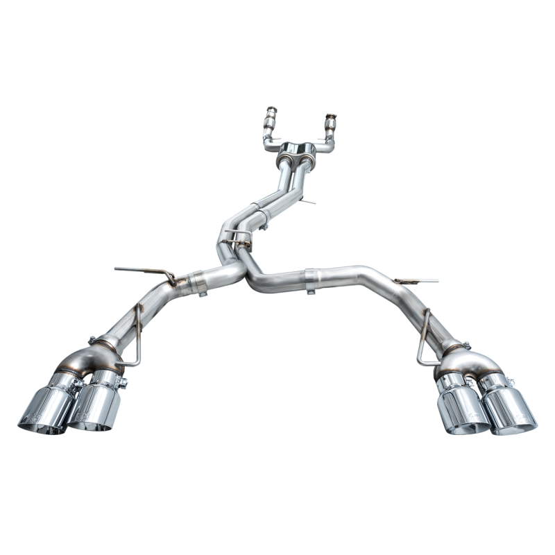 AWE Tuning Track Edition Exhaust w/Chrome Silver Tips - 19-23 Audi C8 S6/S7 2.9T V6 AWD