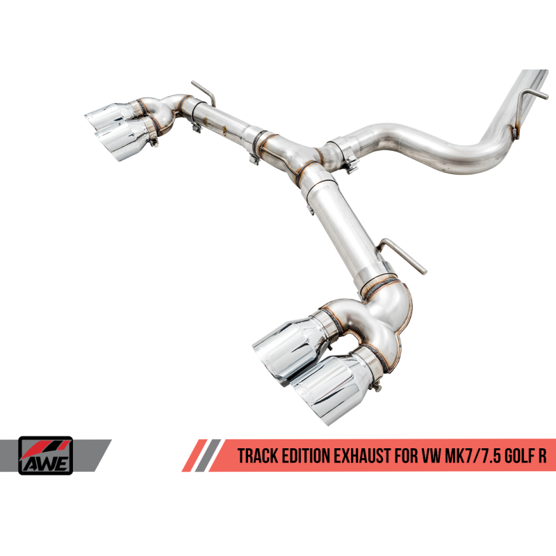 AWE Tuning Mk7 Golf R Track Edition Exhaust w/Chrome Silver Tips 102mm