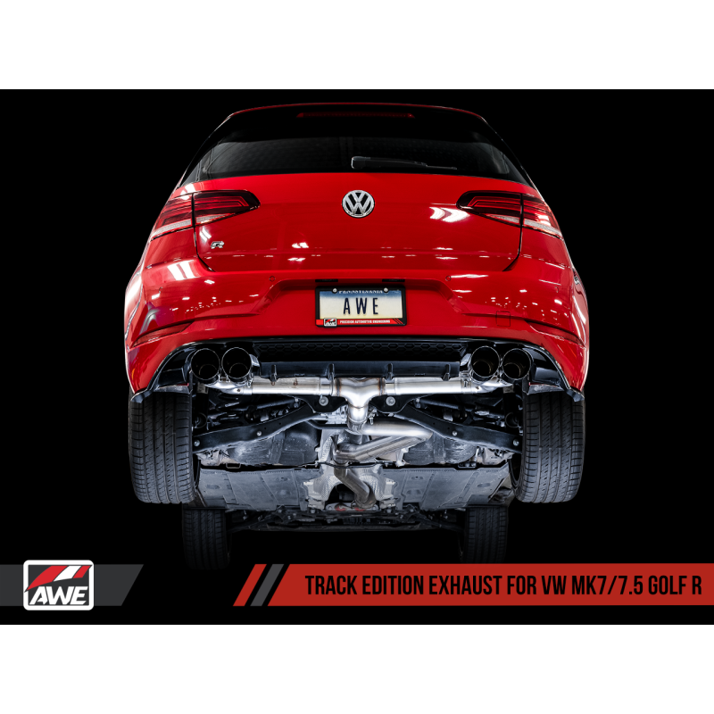 AWE Tuning MK7.5 Golf R Track Edition Exhaust w/Diamond Black Tips 102mm