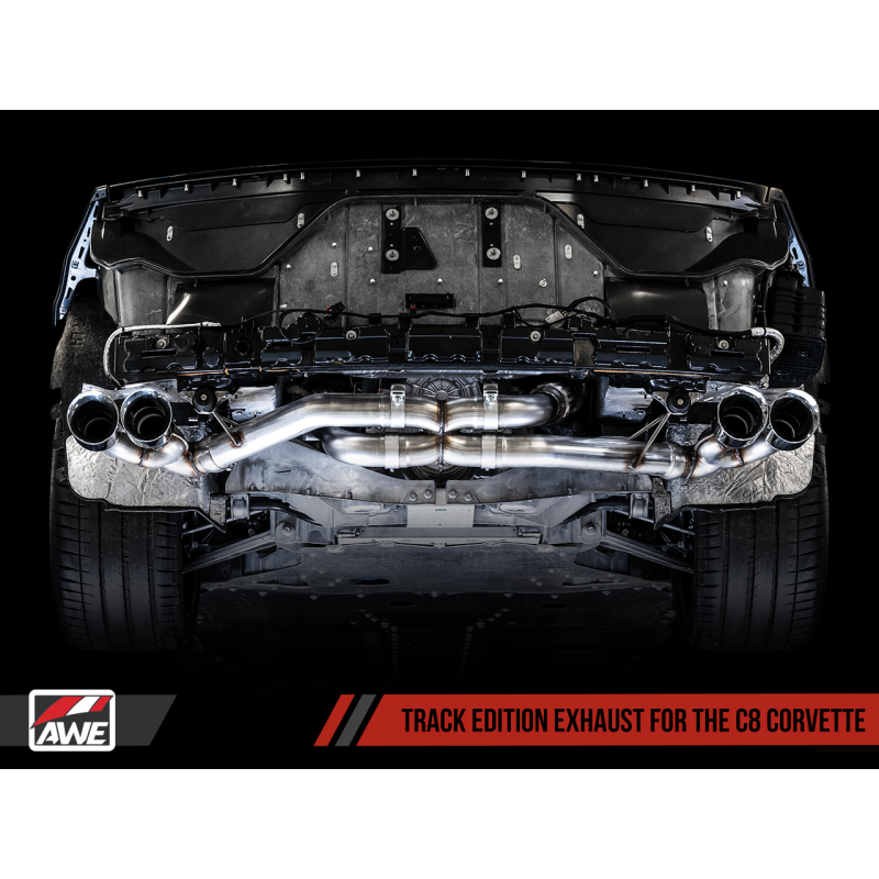 AWE Tuning 2020 Chevrolet Corvette (C8) Track Edition Exhaust - Quad Chrome Silver Tips