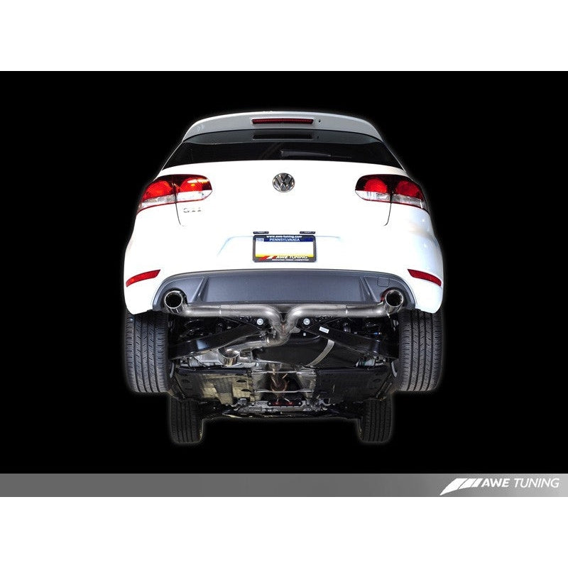 AWE Tuning Mk6 GTI Performance Catback - Diamond Black Round Tips