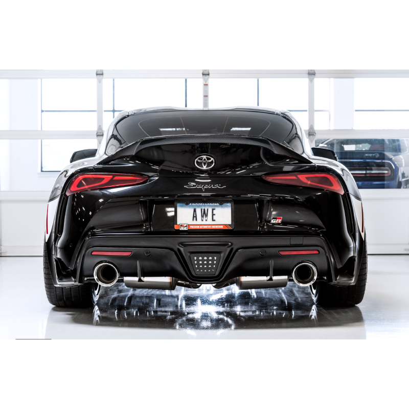 AWE Tuning 2020+ Toyota Supra A90 Non-Resonated Touring Edition Exhaust - 5in Chrome Silver Tips