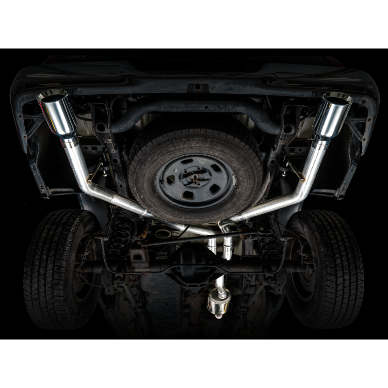 AWE Tuning 0FG Dual Rear Exit Cat-Back Exhaust w/ Chrome Silver Tips - 09-18 RAM 1500 5.7L (w/o Cutout)