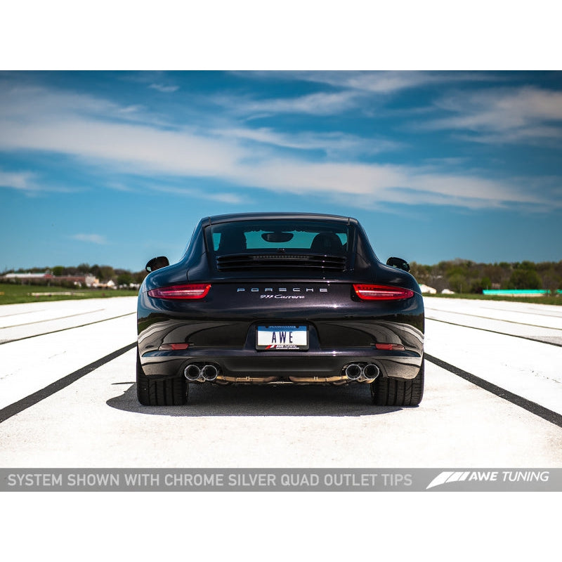 AWE Tuning 991 Carrera Performance Exhaust - Chrome Silver Tips