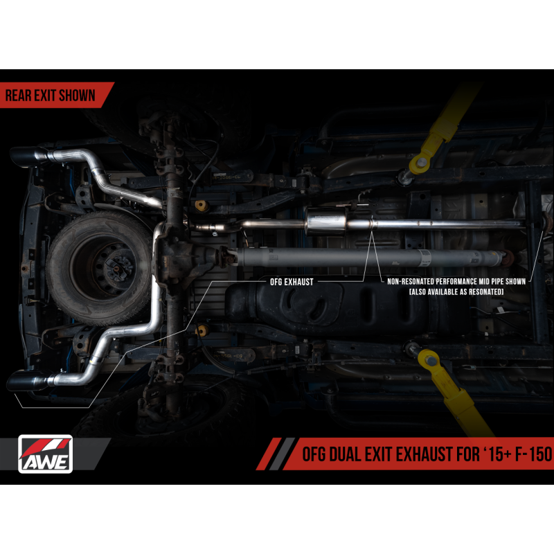 AWE Tuning Non-Resonated Performance Mid Pipe - 2015+ Ford F-150
