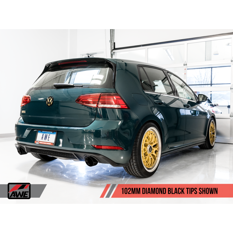 AWE Tuning VW MK7 GTI Track Edition Exhaust - Diamond Black Tips