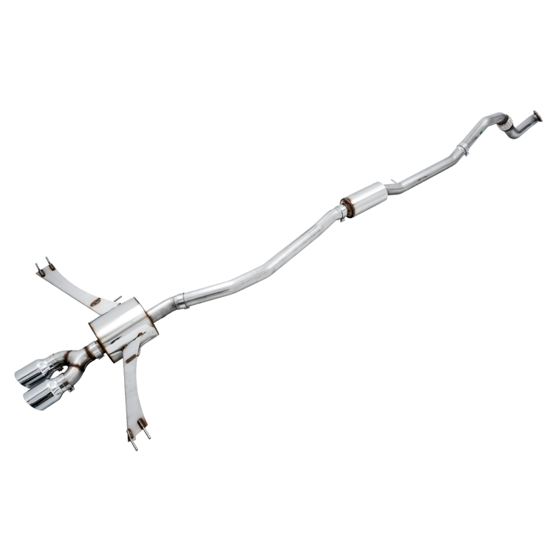 AWE Tuning Touring Edition Exhaust w/Front Pipe & Dual Chrome Silver Tips - 2016+ Honda Civic Si