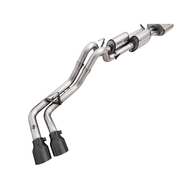 AWE Tuning 0FG Catback Exhaust w/ BashGuard Dual Diamond Black Tips - 16-22 Toyota Tacoma