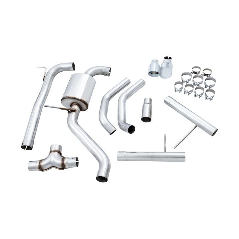AWE Tuning Track Exhaust w/Chrome Silver Tips (Fits High-Flow DP) - 18-21 Volkswagen Jetta GLI MK7