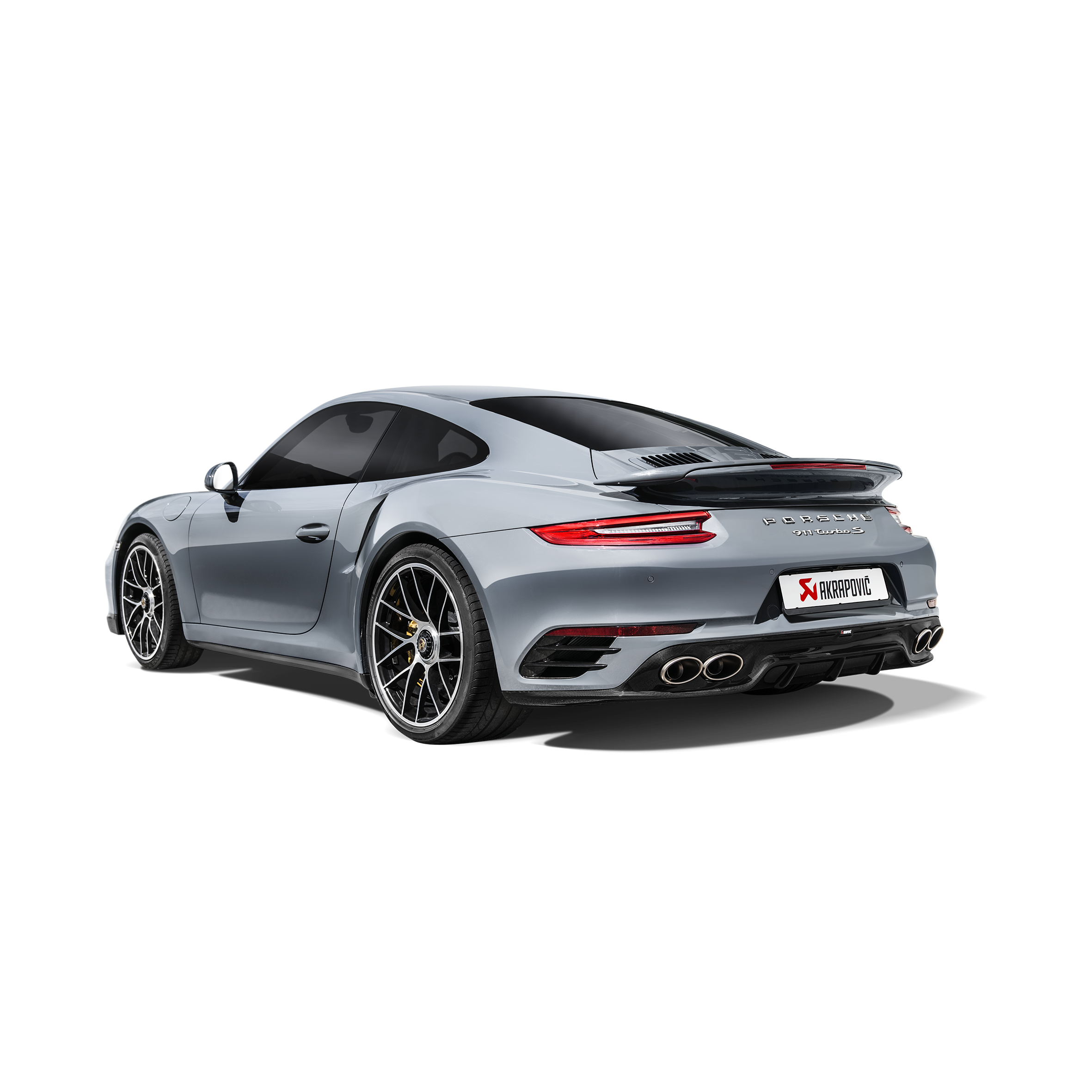 Akrapovič Slip-On Line Exhaust (Titanium) w/Tips & Matte Diffuser - 2016-2019 Porsche 911 Turbo/Turbo S (991.2) - T1 Motorsports
