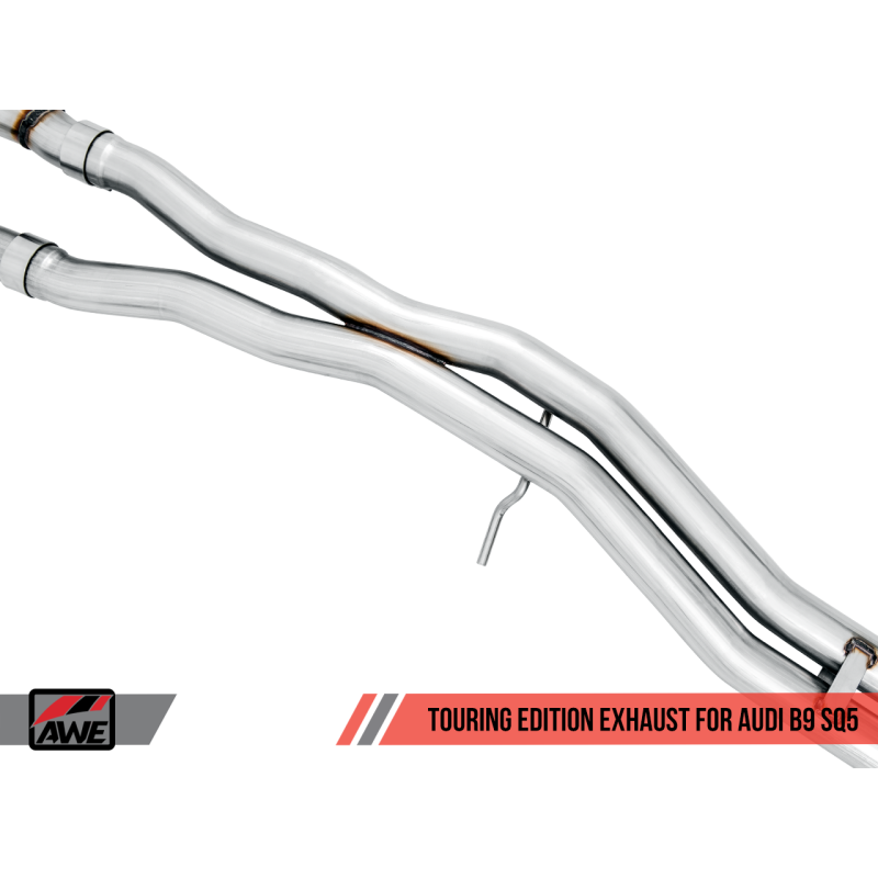 AWE Tuning Audi B9 SQ5 Resonated Touring Edition Cat-Back Exhaust - No Tips (Turn Downs)