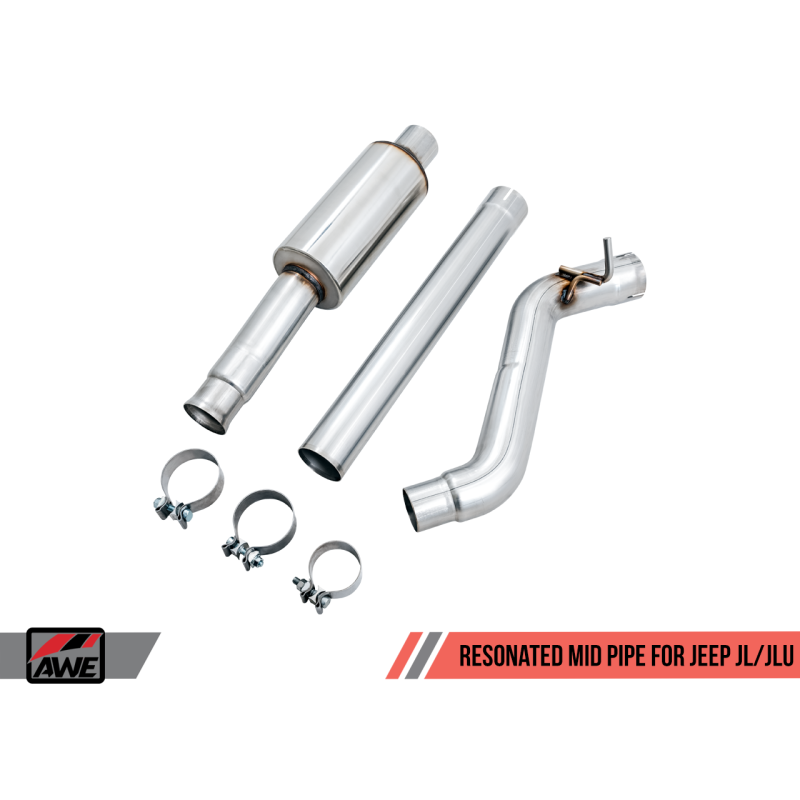 AWE Tuning 2018+ Jeep Wrangler JL/JLU 2.0T Resonated Mid Pipe