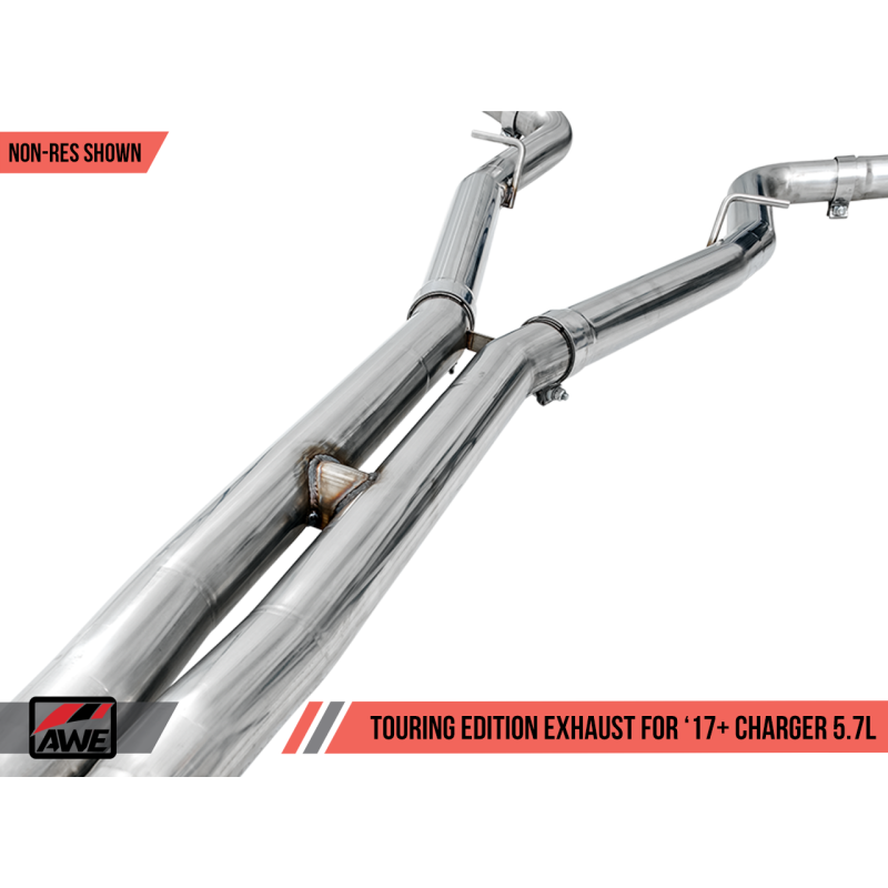 AWE Tuning 2017+ Dodge Charger 5.7L Touring Edition Exhaust - Non-Resonated - Chrome Silver Tips
