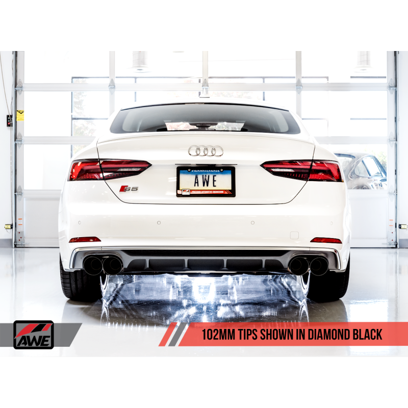 AWE Tuning Audi B9 S5 Sportback SwitchPath Exhaust - Non-Resonated (Black 102mm Tips)