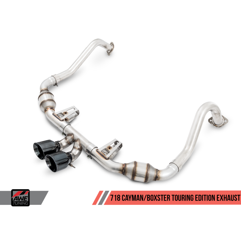 AWE Tuning Porsche 718 Boxster / Cayman Touring Edition Exhaust - Chrome Silver Tips - T1 Motorsports