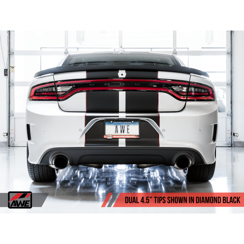 AWE Tuning 2017+ Dodge Charger 5.7L Track Edition Exhaust - Diamond Black Tips