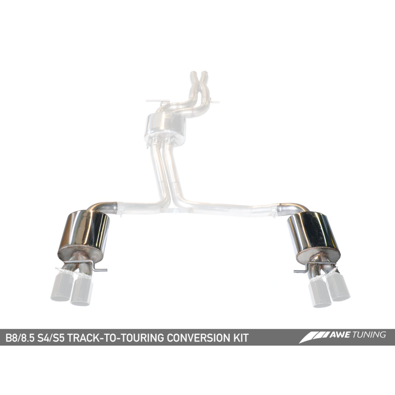 AWE Tuning Conversion Kit - Track to Touring (90mm Tips) - 10-16 Audi S4 Quattro 3.0T (B8/8.5)