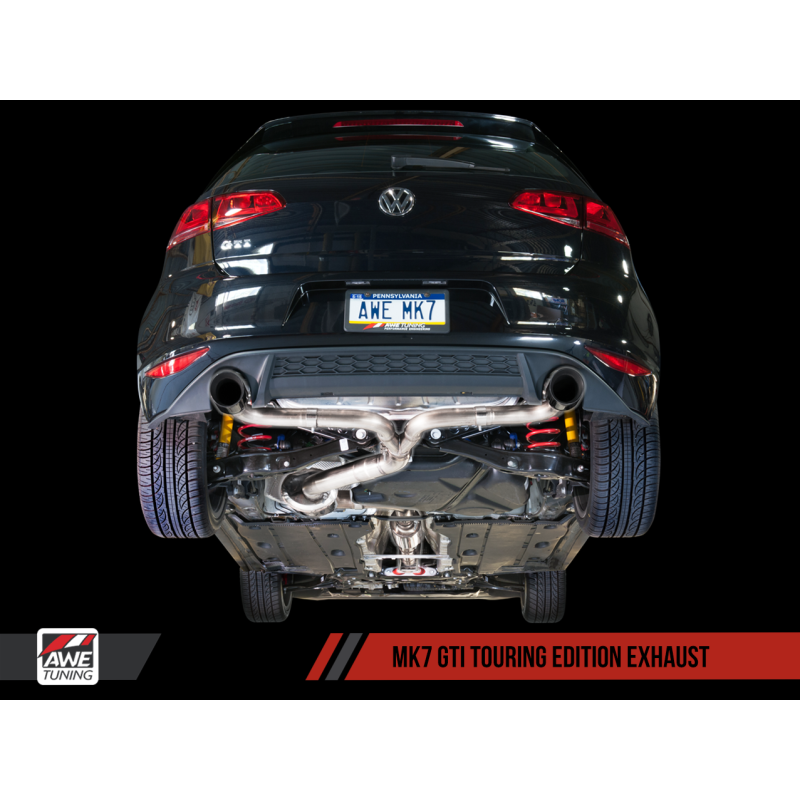 AWE Tuning VW MK7 GTI Track Edition Exhaust - Diamond Black Tips