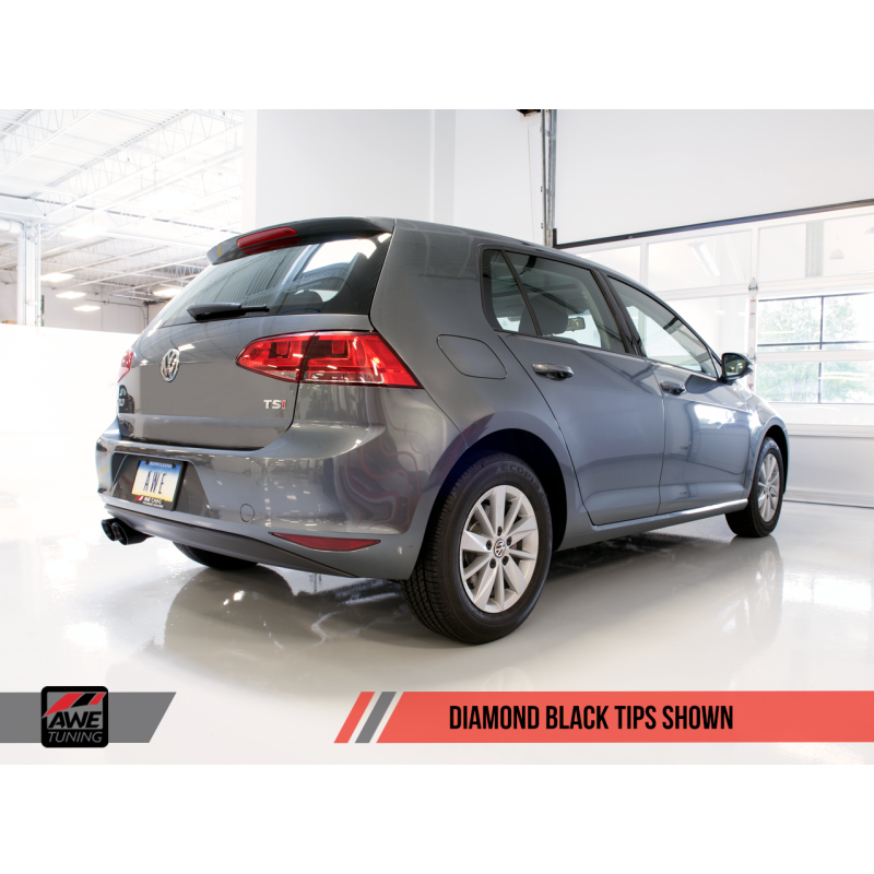 AWE Tuning VW MK7 Golf 1.8T Touring Edition Exhaust w/Diamond Black Tips (90mm)