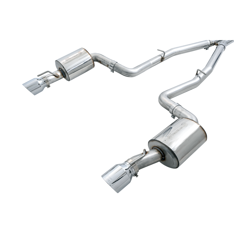 AWE Tuning Non-Resonated Touring Edition Exhaust w/Silver Tips - 2015+ Dodge Charger 6.4L/6.2L SC