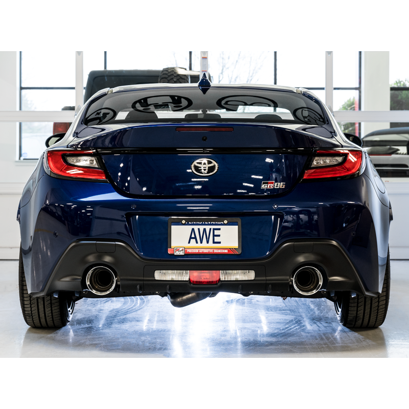 AWE Tuning Subaru BRZ/ Toyota GR86/ Toyota 86 Touring Edition Cat-Back Exhaust- Chrome Silver Tips