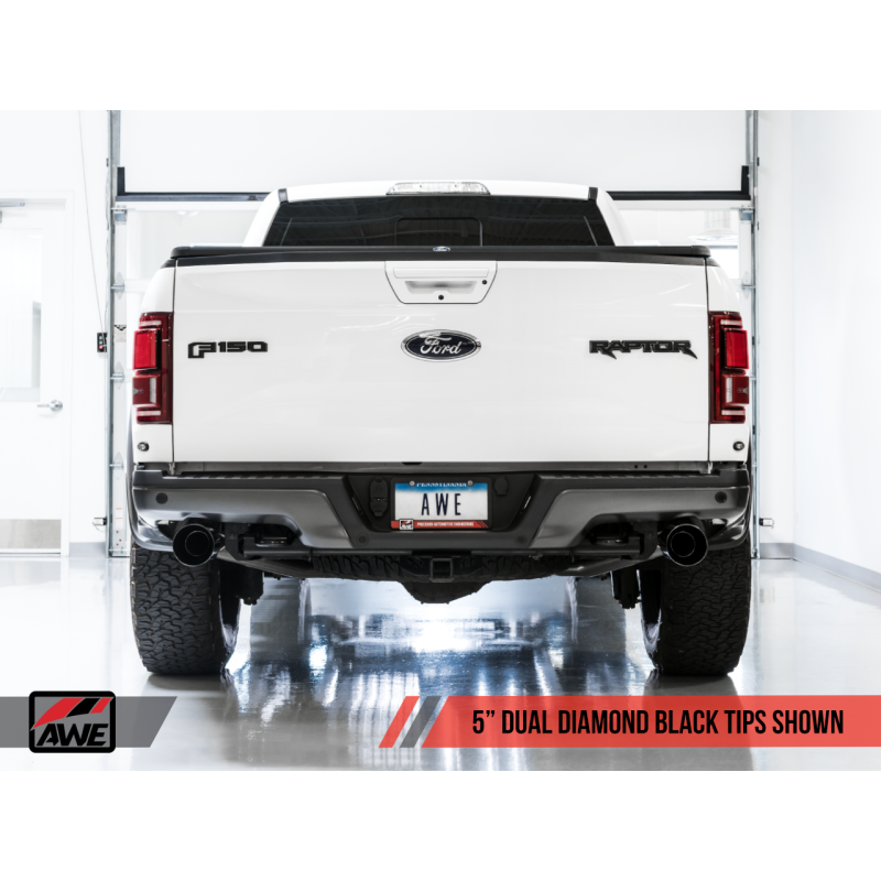 AWE Tuning 2017+ Ford Raptor Tailpipe Conversion Kit w/ Diamond Black Tips