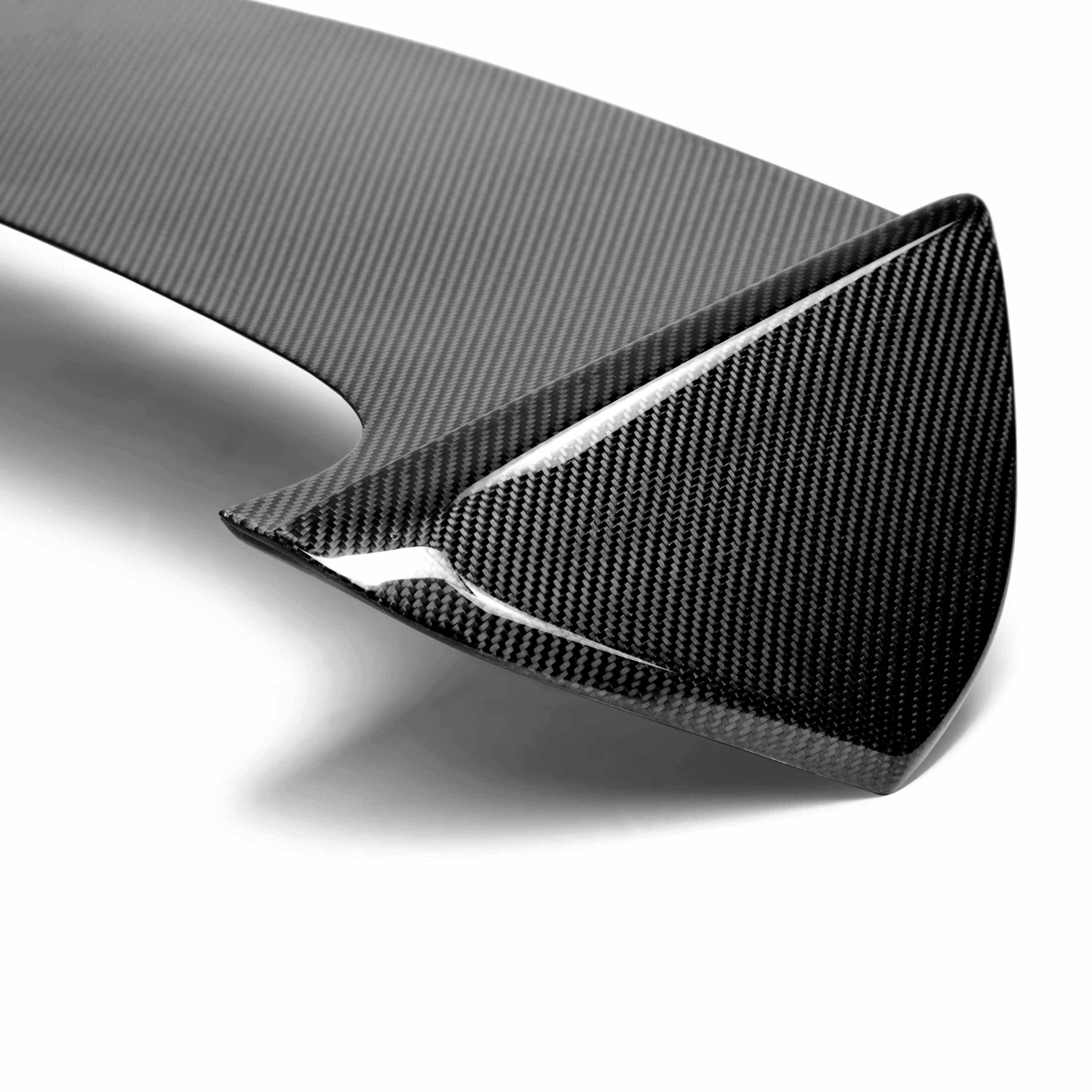 Seibon STI-Style Carbon Fiber Rear Spoiler - 2008-2014 Subaru WRX/STI Hatchback with Cut-Out For Factory Brake Light